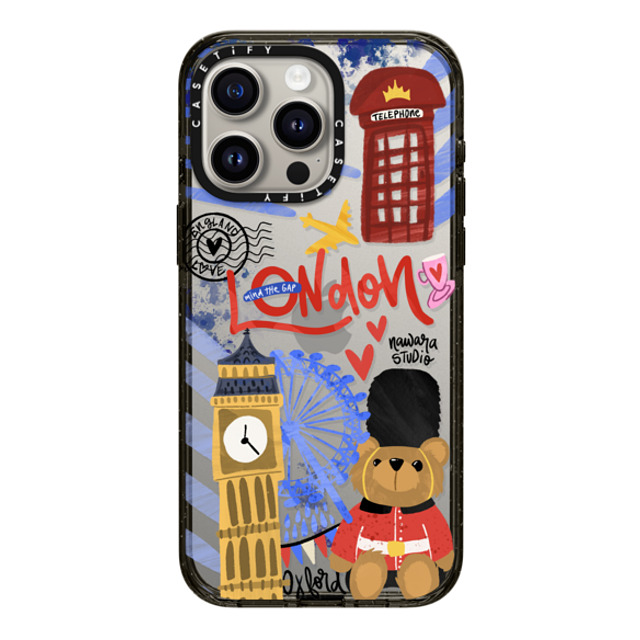 Nawara Studio x CASETiFY iPhone 15 Pro Max ケース ブラック インパクトケース London Dreams