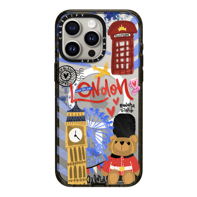 Nawara Studio x CASETiFY iPhone 15 Pro Max ケース ブラック インパクトケース MagSafe対応 London Dreams