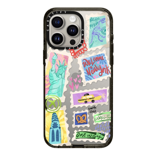 Nawara Studio x CASETiFY iPhone 15 Pro Max ケース ブラック インパクトケース Welcome to New York