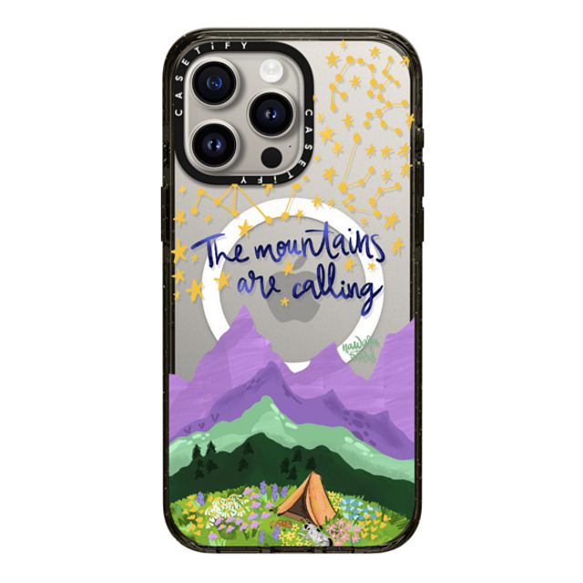 Nawara Studio x CASETiFY iPhone 15 Pro Max ケース ブラック インパクトケース MagSafe対応 The Mountains