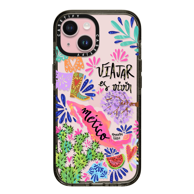 Nawara Studio x CASETiFY iPhone 15 ケース ブラック インパクトケース México my love