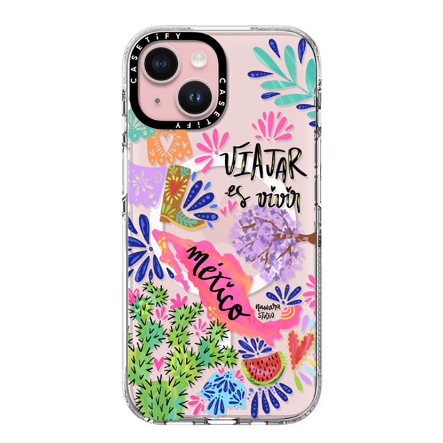 Nawara Studio x CASETiFY iPhone 15 ケース クリア クリア ケース MagSafe対応 México my love