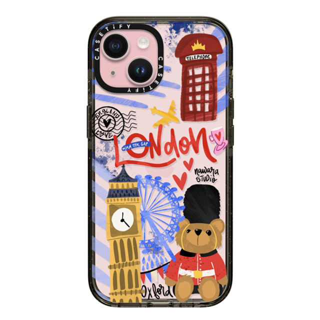 Nawara Studio x CASETiFY iPhone 15 ケース ブラック インパクトケース London Dreams