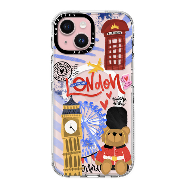 Nawara Studio x CASETiFY iPhone 15 ケース クリア クリア ケース MagSafe対応 London Dreams