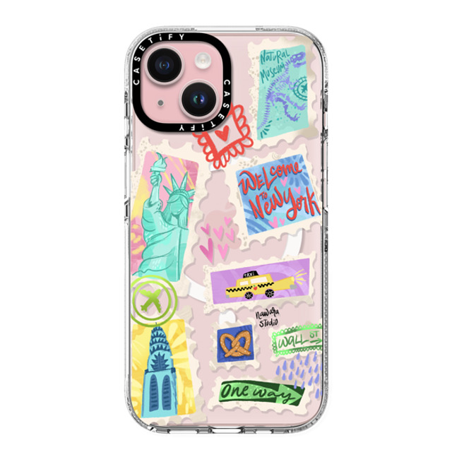 Nawara Studio x CASETiFY iPhone 15 ケース クリア クリア ケース MagSafe対応 Welcome to New York