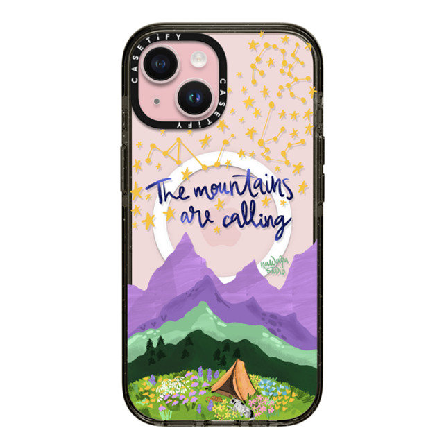 Nawara Studio x CASETiFY iPhone 15 ケース ブラック インパクトケース MagSafe対応 The Mountains