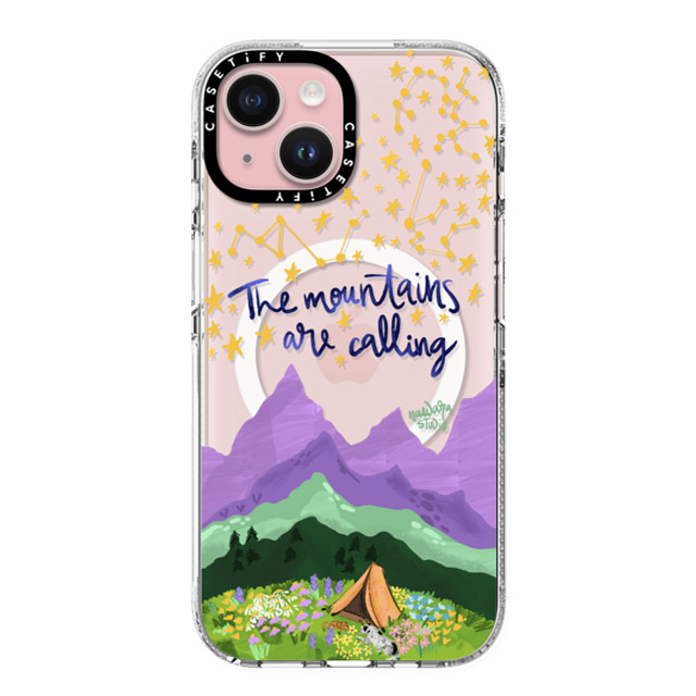 Nawara Studio x CASETiFY iPhone 15 ケース クリア クリア ケース MagSafe対応 The Mountains