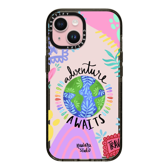Nawara Studio x CASETiFY iPhone 15 Case Travel,Digital Art Black インパクトケース Adverture Awaits Mother's Day Nawara Studio x CASETiFY iPhone 15 Case Travel,Digital Art Black インパクトケース Adverture Awaits Mother's Day