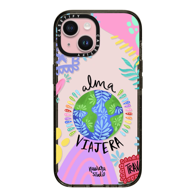 Nawara Studio x CASETiFY iPhone 15 ケース Travel,Digital Art ブラック インパクトケース Alma Viajera Mother's Day Nawara Studio x CASETiFY iPhone 15 ケース Travel,Digital Art ブラック インパクトケース Alma Viajera Mother's Day