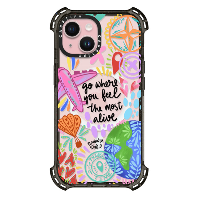 Nawara Studio x CASETiFY iPhone 15 Case Travel,Digital Art Black バウンスケース Travel Time Back to School Nawara Studio x CASETiFY iPhone 15 Case Travel,Digital Art Black バウンスケース Travel Time Back to School