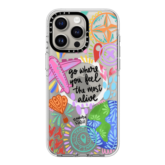 Nawara Studio x CASETiFY iPhone 15 Pro Max ケース クリア クリア ケース MagSafe対応 Travel Time