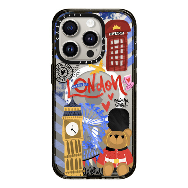 Nawara Studio x CASETiFY iPhone 15 Pro ケース ブラック インパクトケース MagSafe対応 London Dreams