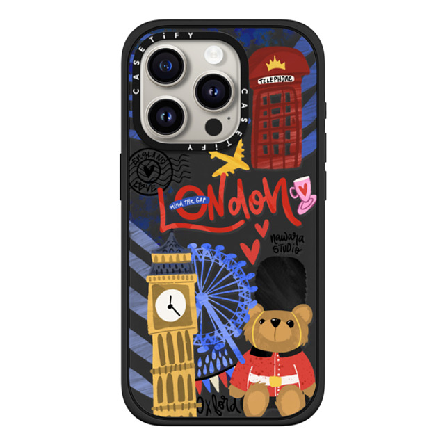 Nawara Studio x CASETiFY iPhone 15 Pro ケース マットブラック インパクトケース MagSafe対応 London Dreams