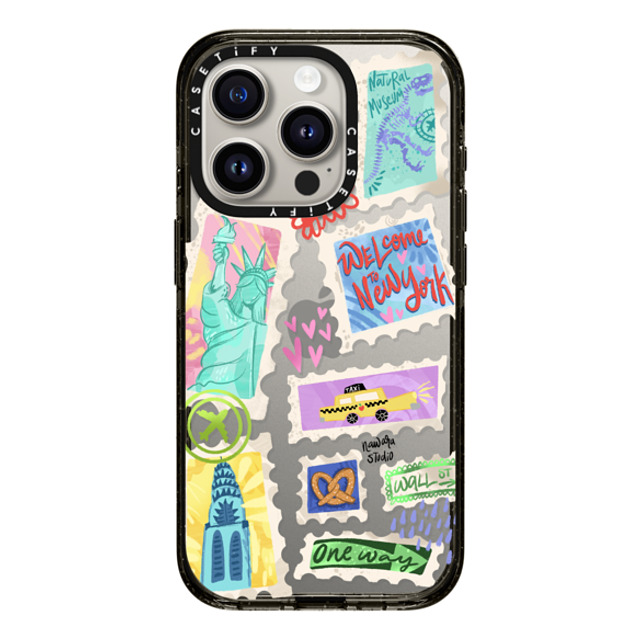 Nawara Studio x CASETiFY iPhone 15 Pro ケース ブラック インパクトケース Welcome to New York