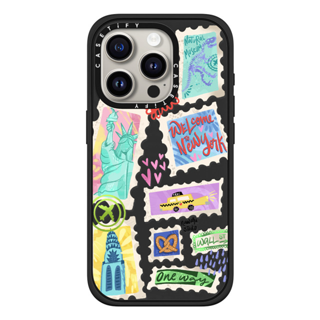 Nawara Studio x CASETiFY iPhone 15 Pro ケース マットブラック インパクトケース MagSafe対応 Welcome to New York