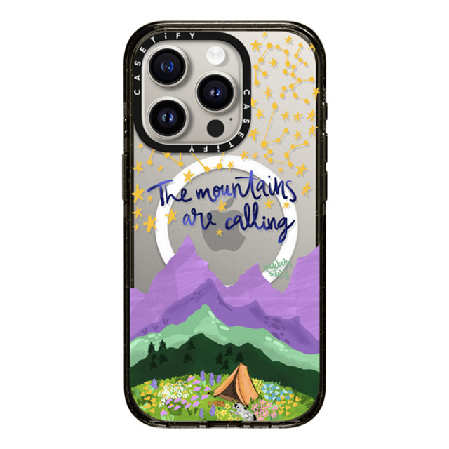 Nawara Studio x CASETiFY iPhone 15 Pro ケース ブラック インパクトケース MagSafe対応 The Mountains