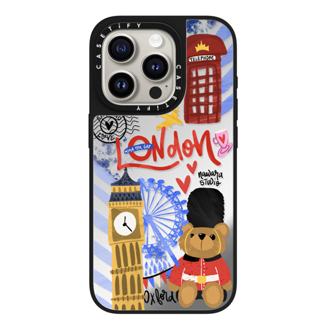 Nawara Studio x CASETiFY iPhone 15 Pro Case Silver on Black ミラーケース MagSafe対応 London Dreams Nawara Studio x CASETiFY iPhone 15 Pro Case Silver on Black ミラーケース MagSafe対応 London Dreams