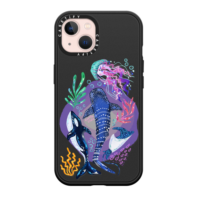 Nawara Studio x CASETiFY iPhone 13 ケース マットブラック インパクトケース MagSafe対応 Sea Kings by Nawara Studio