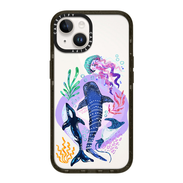 Nawara Studio x CASETiFY iPhone 14 ケース ブラック インパクトケース Sea Kings by Nawara Studio