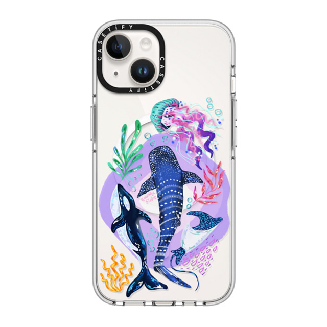 Nawara Studio x CASETiFY iPhone 14 Case Clear Clear Case MagSafe Compatible Sea Kings by Nawara Studio Nawara Studio x CASETiFY iPhone 14 Case Clear Clear Case MagSafe Compatible Sea Kings by Nawara Studio