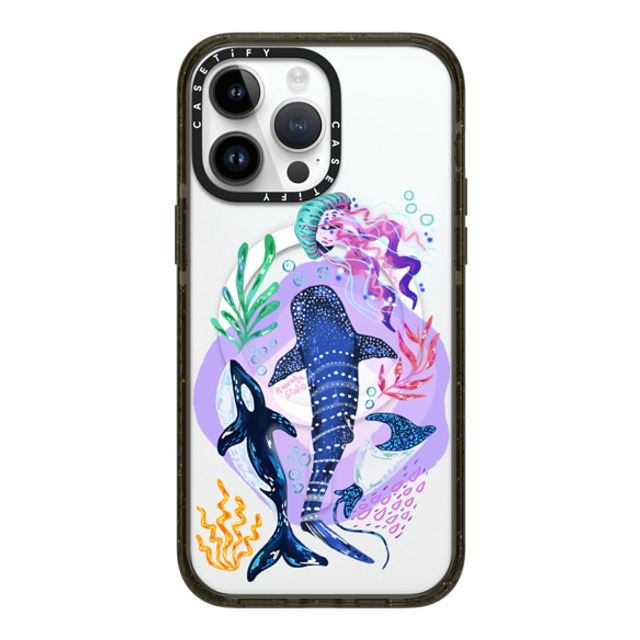 Nawara Studio x CASETiFY iPhone 14 Pro Max ケース ブラック インパクトケース MagSafe対応 Sea Kings by Nawara Studio