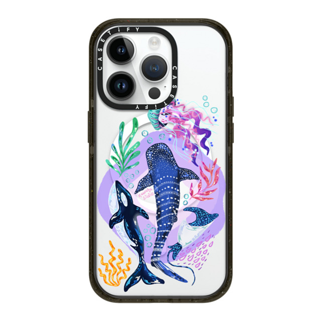 Nawara Studio x CASETiFY iPhone 14 Pro ケース ブラック インパクトケース MagSafe対応 Sea Kings by Nawara Studio