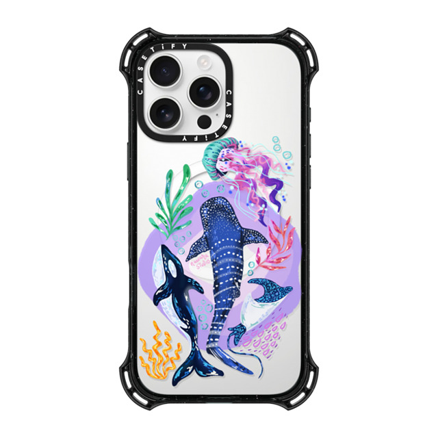 Nawara Studio x CASETiFY iPhone 16 Pro Max ケース ブラック バウンスケース Sea Kings by Nawara Studio