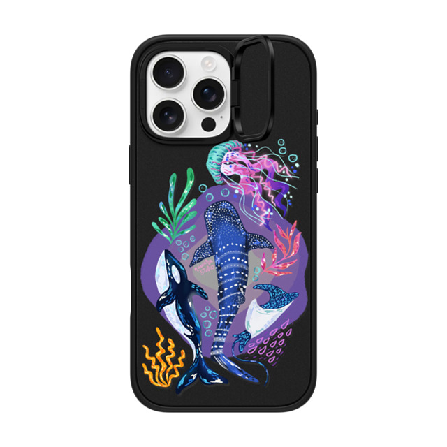 Nawara Studio x CASETiFY iPhone 16 Pro Max ケース マットブラック インパクトリングスタンドケース MagSafe対応 Sea Kings by Nawara Studio