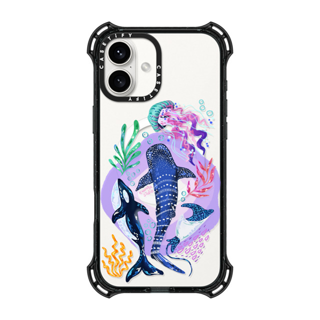 Nawara Studio x CASETiFY iPhone 16 Plus Case Sticker,Summer Black バウンスケース Sea Kings by Nawara Studio Father's Day Nawara Studio x CASETiFY iPhone 16 Plus Case Sticker,Summer Black バウンスケース Sea Kings by Nawara Studio Father's Day