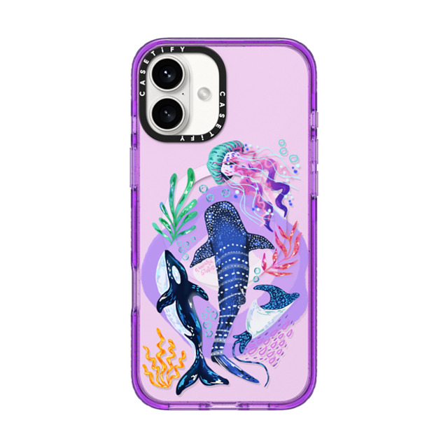 Nawara Studio x CASETiFY iPhone 16 Plus Case パープル Impact Case MagSafe Compatible Sea Kings by Nawara Studio Nawara Studio x CASETiFY iPhone 16 Plus Case パープル Impact Case MagSafe Compatible Sea Kings by Nawara Studio