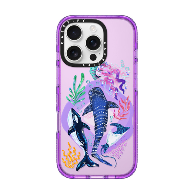 Nawara Studio x CASETiFY iPhone 16 Pro Case Sticker,Summer パープル Impact Case Sea Kings by Nawara Studio Father's Day Nawara Studio x CASETiFY iPhone 16 Pro Case Sticker,Summer パープル Impact Case Sea Kings by Nawara Studio Father's Day