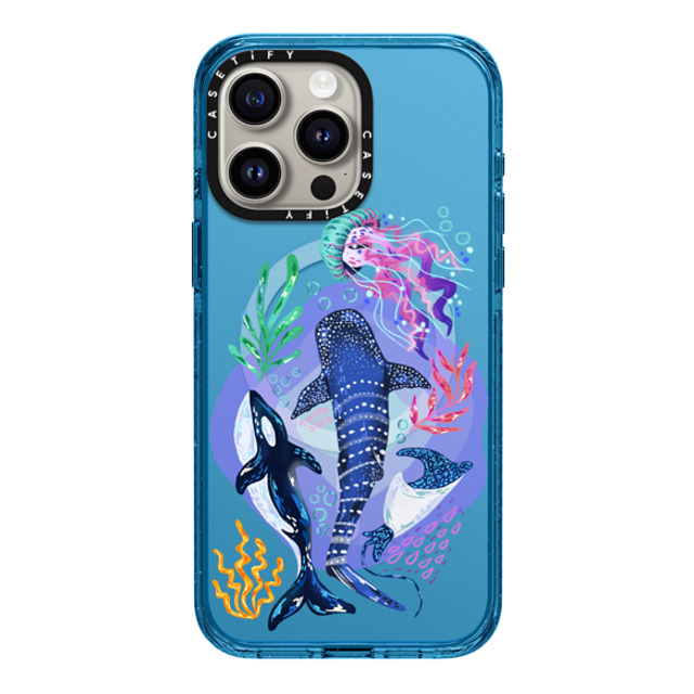Nawara Studio x CASETiFY iPhone 15 Pro Max Case Cyan Blue Impact Case MagSafe Compatible Sea Kings by Nawara Studio Nawara Studio x CASETiFY iPhone 15 Pro Max Case Cyan Blue Impact Case MagSafe Compatible Sea Kings by Nawara Studio