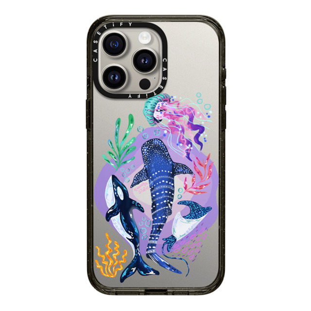 Nawara Studio x CASETiFY iPhone 15 Pro Max ケース ブラック インパクトケース Sea Kings by Nawara Studio