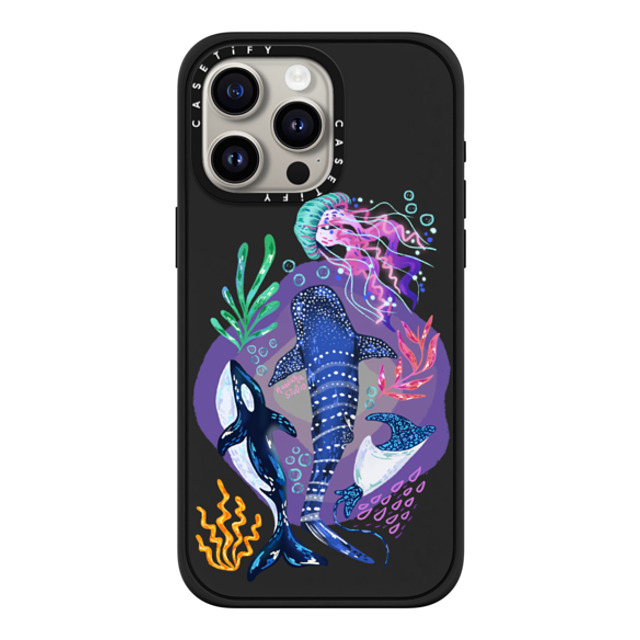 Nawara Studio x CASETiFY iPhone 15 Pro Max ケース マットブラック インパクトケース MagSafe対応 Sea Kings by Nawara Studio