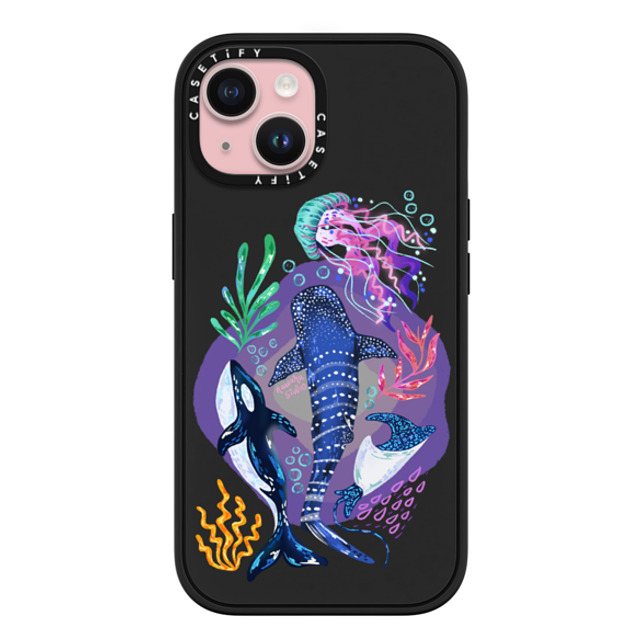 Nawara Studio x CASETiFY iPhone 15 ケース マットブラック インパクトケース MagSafe対応 Sea Kings by Nawara Studio