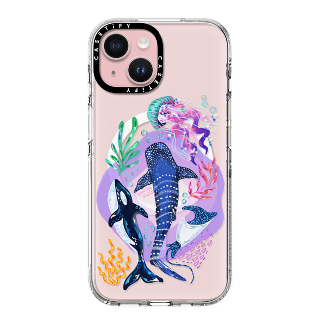 Nawara Studio x CASETiFY iPhone 15 ケース クリア クリア ケース MagSafe対応 Sea Kings by Nawara Studio