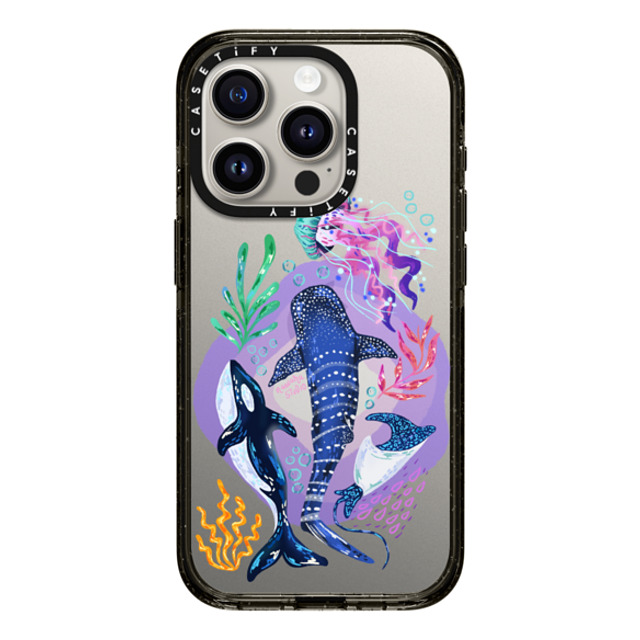 Nawara Studio x CASETiFY iPhone 15 Pro ケース ブラック インパクトケース Sea Kings by Nawara Studio