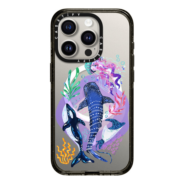 Nawara Studio x CASETiFY iPhone 15 Pro ケース ブラック インパクトケース MagSafe対応 Sea Kings by Nawara Studio