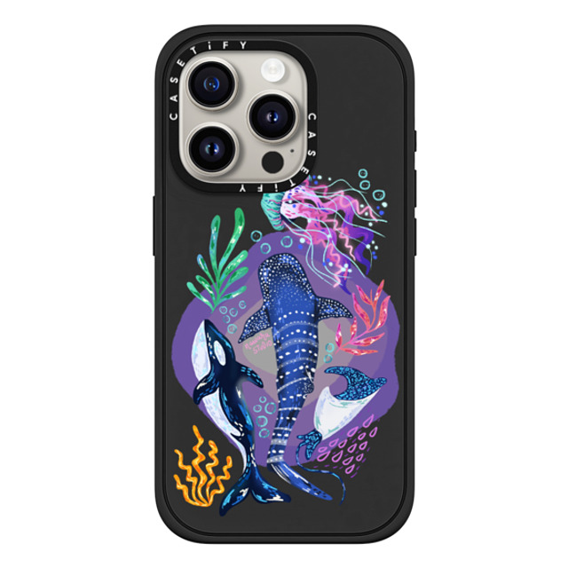 Nawara Studio x CASETiFY iPhone 15 Pro ケース マットブラック インパクトケース MagSafe対応 Sea Kings by Nawara Studio