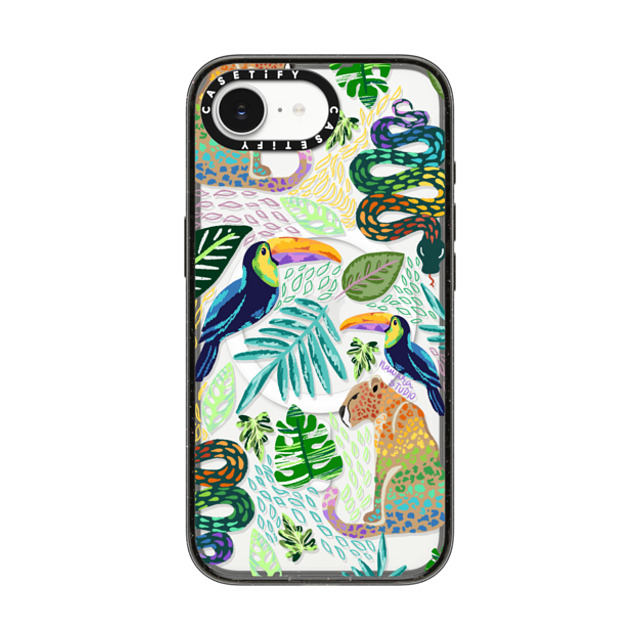 Nawara Studio x CASETiFY iPhone 16e ケース Sticker,Animal ブラック インパクトケース MagSafe対応 Tropical Soul by Nawara Studio Father's Day Nawara Studio x CASETiFY iPhone 16e ケース Sticker,Animal ブラック インパクトケース MagSafe対応 Tropical Soul by Nawara Studio Father's Day