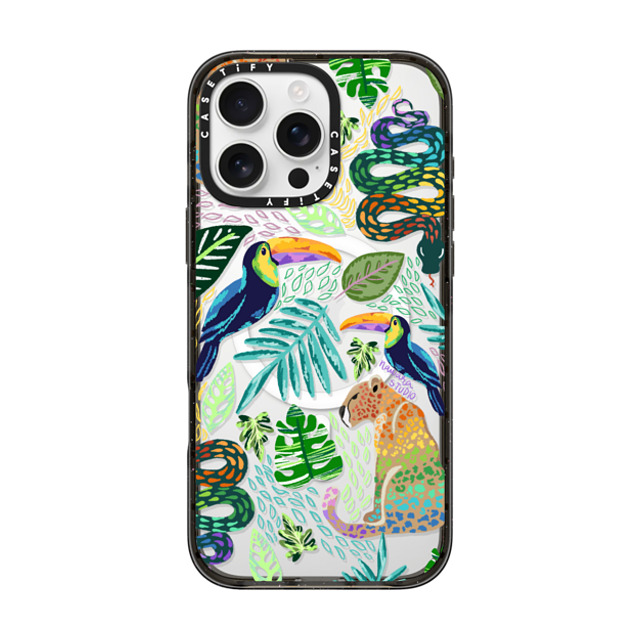 Nawara Studio x CASETiFY iPhone 16 Pro Max ケース Sticker,Animal ブラック インパクトケース MagSafe対応 Tropical Soul by Nawara Studio Father's Day Nawara Studio x CASETiFY iPhone 16 Pro Max ケース Sticker,Animal ブラック インパクトケース MagSafe対応 Tropical Soul by Nawara Studio Father's Day