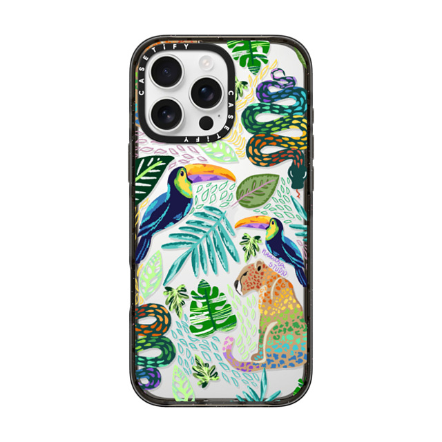 Nawara Studio x CASETiFY iPhone 16 Pro Max ケース Sticker,Animal ブラック インパクトケース Tropical Soul by Nawara Studio Father's Day Nawara Studio x CASETiFY iPhone 16 Pro Max ケース Sticker,Animal ブラック インパクトケース Tropical Soul by Nawara Studio Father's Day