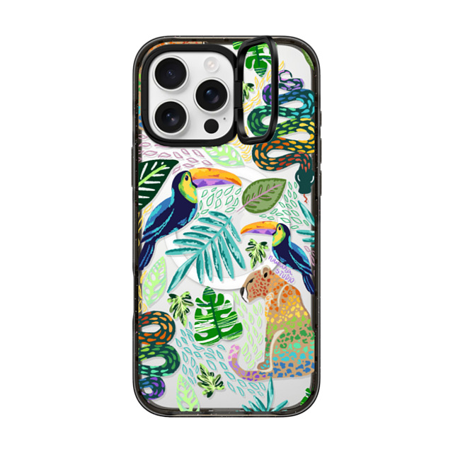 Nawara Studio x CASETiFY iPhone 16 Pro Max ケース Sticker,Animal ブラック インパクトリングスタンドケース MagSafe対応 Tropical Soul by Nawara Studio Father's Day Nawara Studio x CASETiFY iPhone 16 Pro Max ケース Sticker,Animal ブラック インパクトリングスタンドケース MagSafe対応 Tropical Soul by Nawara Studio Father's Day