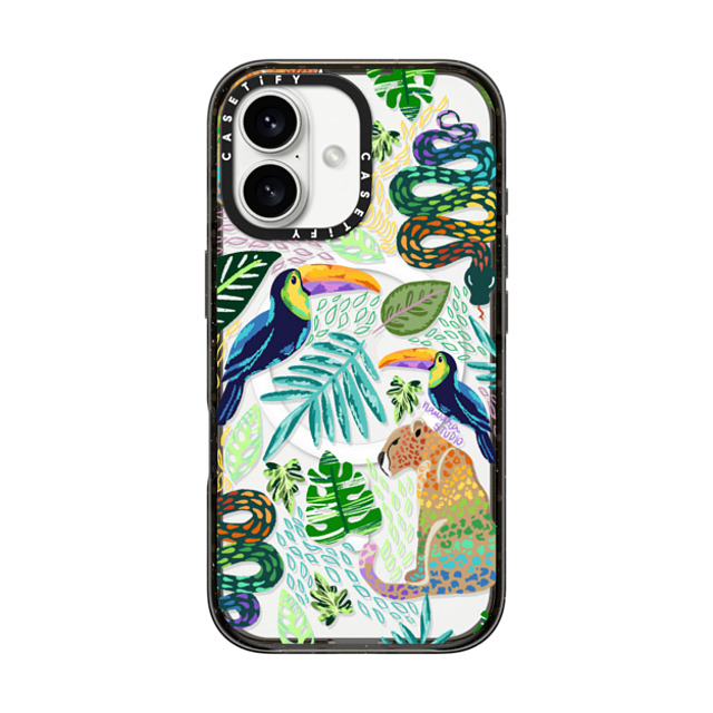 Nawara Studio x CASETiFY iPhone 16 ケース Sticker,Animal ブラック インパクトケース MagSafe対応 Tropical Soul by Nawara Studio Father's Day Nawara Studio x CASETiFY iPhone 16 ケース Sticker,Animal ブラック インパクトケース MagSafe対応 Tropical Soul by Nawara Studio Father's Day