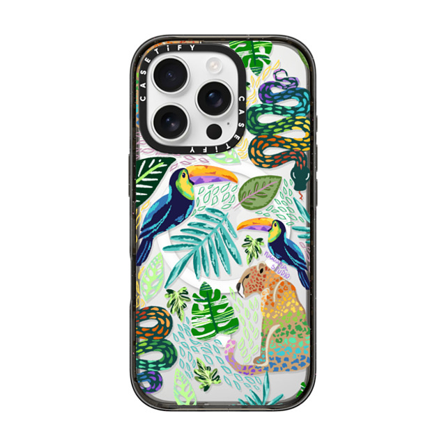 Nawara Studio x CASETiFY iPhone 16 Pro ケース Sticker,Animal ブラック インパクトケース MagSafe対応 Tropical Soul by Nawara Studio Father's Day Nawara Studio x CASETiFY iPhone 16 Pro ケース Sticker,Animal ブラック インパクトケース MagSafe対応 Tropical Soul by Nawara Studio Father's Day