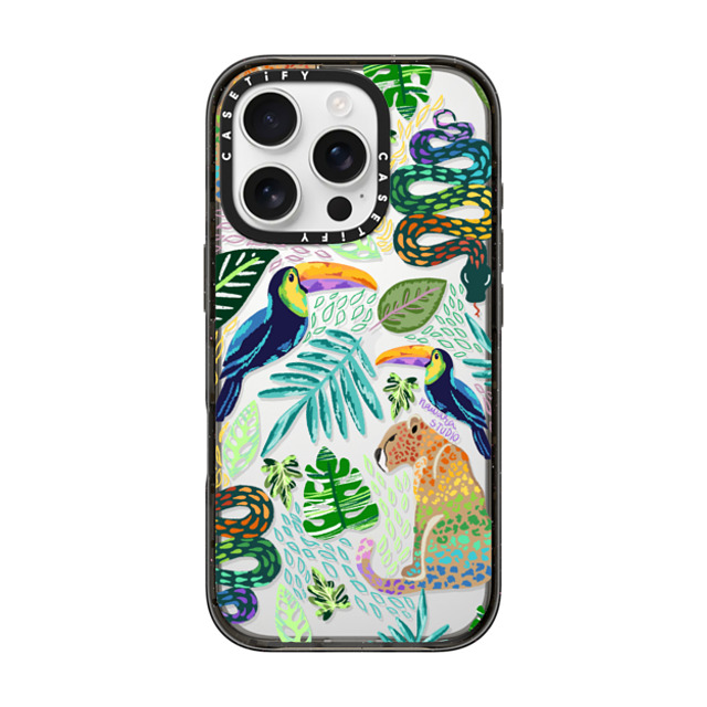 Nawara Studio x CASETiFY iPhone 16 Pro ケース Sticker,Animal ブラック インパクトケース Tropical Soul by Nawara Studio Father's Day Nawara Studio x CASETiFY iPhone 16 Pro ケース Sticker,Animal ブラック インパクトケース Tropical Soul by Nawara Studio Father's Day