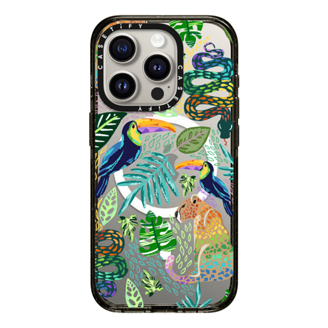 Nawara Studio x CASETiFY iPhone 15 Pro ケース Sticker,Animal ブラック インパクトケース MagSafe対応 Tropical Soul by Nawara Studio Father's Day Nawara Studio x CASETiFY iPhone 15 Pro ケース Sticker,Animal ブラック インパクトケース MagSafe対応 Tropical Soul by Nawara Studio Father's Day