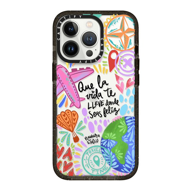 Nawara Studio x CASETiFY iPhone 13 Pro ケース Travel,Digital Art ブラック インパクトケース Ser feliz Father's Day Nawara Studio x CASETiFY iPhone 13 Pro ケース Travel,Digital Art ブラック インパクトケース Ser feliz Father's Day