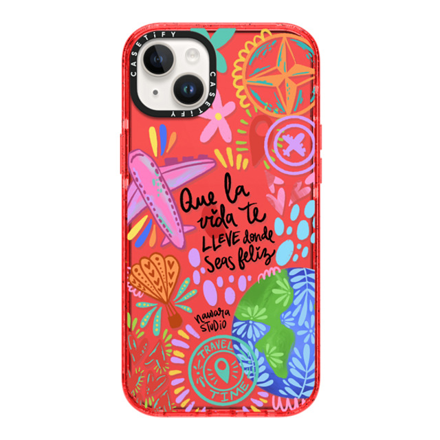 Nawara Studio x CASETiFY iPhone 14 Plus ケース Travel,Digital Art レッド インパクトケース Ser feliz Father's Day Nawara Studio x CASETiFY iPhone 14 Plus ケース Travel,Digital Art レッド インパクトケース Ser feliz Father's Day