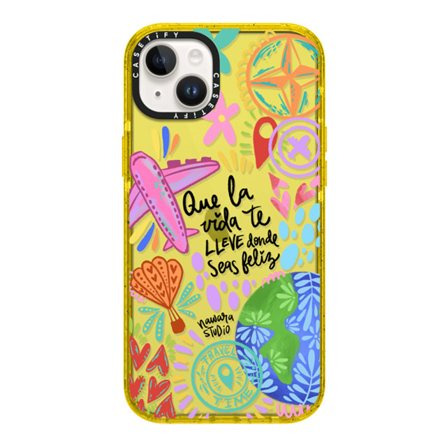 Nawara Studio x CASETiFY iPhone 14 Plus ケース Travel,Digital Art イエロー インパクトケース Ser feliz Father's Day Nawara Studio x CASETiFY iPhone 14 Plus ケース Travel,Digital Art イエロー インパクトケース Ser feliz Father's Day
